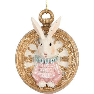 Clayre & Eef Pendentif Lapin blanc or 6x3x7 cm...