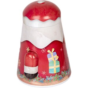 Clayre & Eef Boîte en métal Père Noël 12x10x15 cm rouge blanc Décoration de Noël