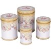 Clayre & Eef 6BL0140 Set de 4 boîtes de rangement blanc rose Ø 6-11 cm