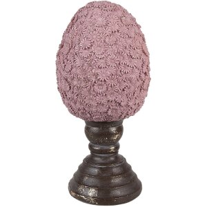 Clayre & Eef Œuf décoratif Ø 13x28 cm style campagnard rose marron Polyrésine