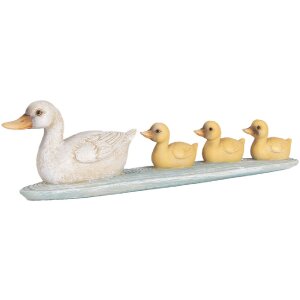 Clayre & Eef 6PR5472 Décoration Canards Blancs Jaunes 26x6x7 cm style rustique