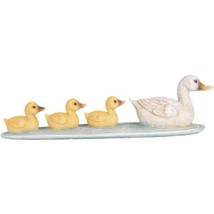 Clayre & Eef 6PR5472 Décoration Canards Blancs Jaunes 26x6x7 cm style rustique