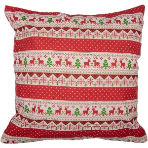 Clayre & Eef KT021.376 Housse de coussin rouge 44x44...