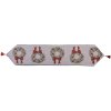 Clayre & Eef KT065.010 Chemin de table 33x180 cm Beige Rouge avec motif de couronne