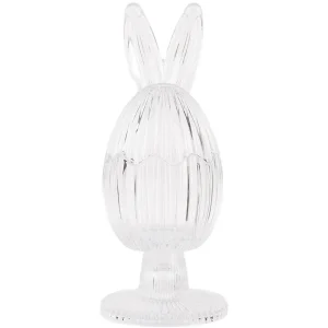 Clayre & Eef 6GL4927 Pot à provisions Oeuf de Pâques avec oreilles de lapin Ø 9x22 cm