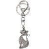 Juleeze JZKC0185 Porte-clés motif chat argenté 3x2x5 cm