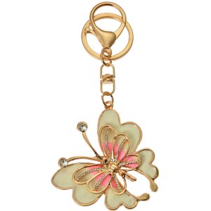 Juleeze JZKC0192 Porte-clés Papillon Or Beige Rose...