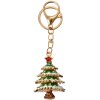 Juleeze JZKC0194 Porte-clés Sapin de Noël Or Vert Strass 4x3x6 cm