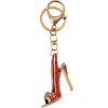 Juleeze JZKC0196 Porte-clés talon haut or rouge avec strass 4x2x6 cm