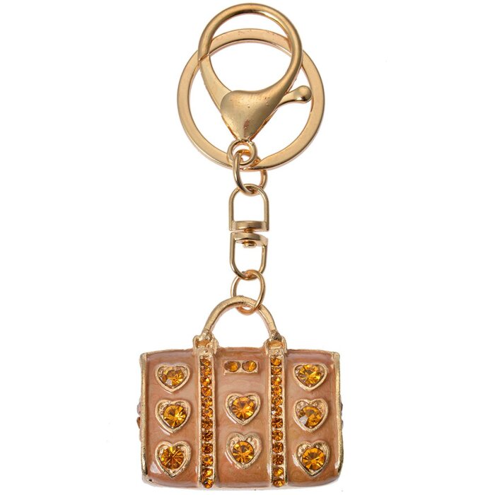 Juleeze JZKC0198 Porte-clés couleur or 4x2x4 cm avec strass