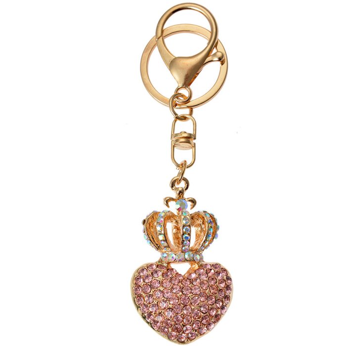 Juleeze JZKC0200 Porte-clés or rose strass 3x2x5 cm