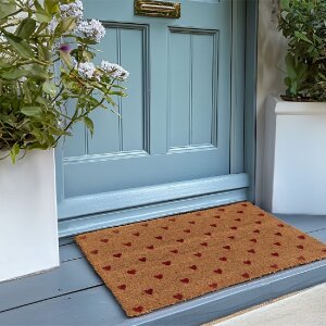 Clayre & Eef LVTMC Tapis de porte 60x40 cm Coco motif cœur