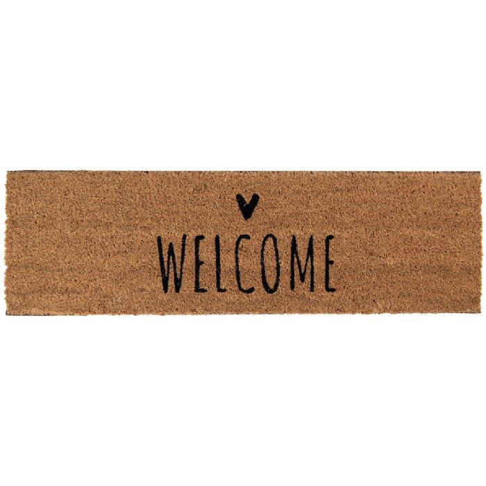 Clayre & Eef MC259 Paillasson 75x22x2 cm Fibre de coco Welcome Marron Noir