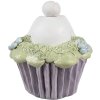 Clayre & Eef 6PR5169 Lapin décoratif Blanc Violet Vert Ø11x12cm Polyrésine