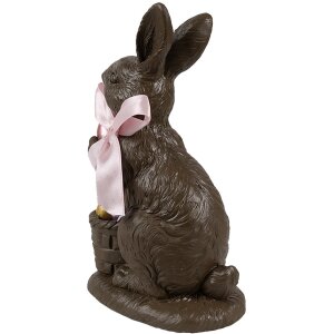 Clayre & Eef Lapin décoratif style campagnard Polyrésine brun 13x9x22 cm