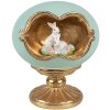 Clayre & Eef Œuf décoratif avec lapin bleu or 17x13x19 cm Décoration de Pâques