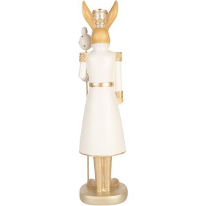 Clayre & Eef Lapin déco Beige Or 47 cm Décoration de Pâques style campagnard