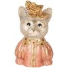 Clayre & Eef 6PR5077 Décoration Buste chat 12x9x18 cm blanc rose or