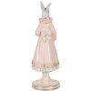 Clayre & Eef Lapin décoratif Blanc Rose 31 cm Polyrésine Figure romantique