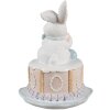 Clayre & Eef Lapin déco Ø 12x17 cm blanc rose style campagne Polyrésine