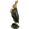 Clayre & Eef Lapin décoratif style campagnard brun vert 8x7x20 cm Polyrésine