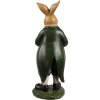 Clayre & Eef Lapin décoratif style campagnard brun vert 8x7x20 cm Polyrésine