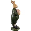 Clayre & Eef Lapin décoratif style campagnard brun vert 8x7x20 cm Polyrésine