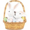 Clayre & Eef Déco Lapin dans un panier 17x13x20 cm blanc marron Pâques style campagnard