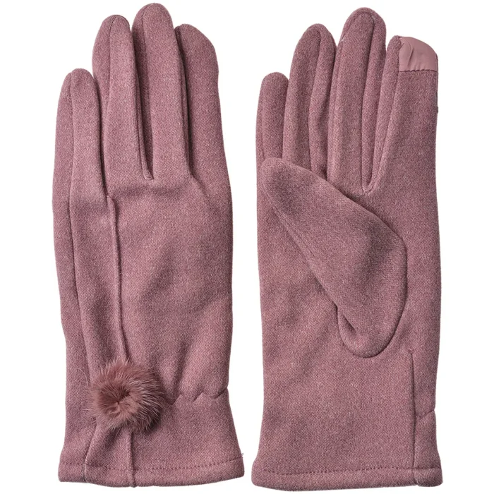 Juleeze JZGL0110PA Gants dhiver Femme Violet Écran tactile Pompon 9x23 cm