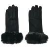 Juleeze Gants dhiver fourrure synthétique Noir 9x23 cm Femme Gants