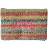 Juleeze JZTB0079 Trousse de toilette poche tressée broderie LOVE 20x13cm multicolore