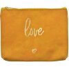 Juleeze JZTB0080Y Trousse de toilette Jaune 13x1x10 cm avec inscription Love dorée