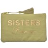 Juleeze JZTB0081GR Trousse de toilette Vert 17x1x11 cm avec broderie Sisters Forever