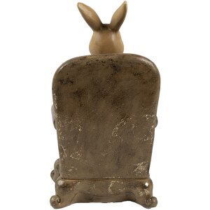 Clayre & Eef Deko Lapin Beige Marron 11x10x18 cm Figurine de Pâques style rustique