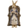 Clayre & Eef Deko Lapin Beige Marron 11x10x18 cm Figurine de Pâques style rustique