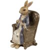 Clayre & Eef Deko Lapin Beige Marron 11x10x18 cm Figurine de Pâques style rustique