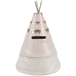 Clayre & Eef 6PR4423 Tirelire fille style campagnard Lapin Tipi 13x13x19 cm