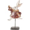 Clayre & Eef 6PR5493 Décoration Lapin blanc rouge or 18x7x34 cm