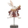 Clayre & Eef 6PR5493 Décoration Lapin blanc rouge or 18x7x34 cm