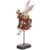 Clayre & Eef 6PR5493 Décoration Lapin blanc rouge or 18x7x34 cm