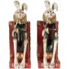 Clayre & Eef 6PR5495 Serre-livres Lapin blanc rouge or 25x11x31 cm