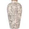 Clayre & Eef Vase Ø 21x35 cm Beige Gris Céramique Style campagne Décoration élégante