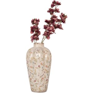 Clayre & Eef 6CE1937M Vase Céramique Beige Rose 21x34 cm style rustique