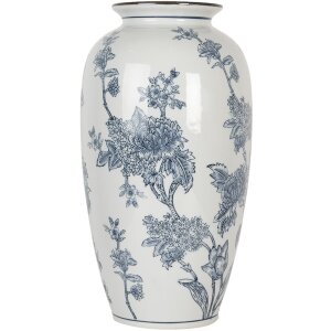 Clayre & Eef 6CE2071 Vase blanc-bleu Vase en...