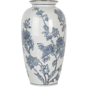 Clayre & Eef 6CE2071 Vase blanc-bleu Vase en...