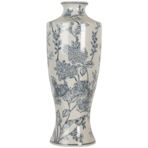 Clayre & Eef 6CE2080 Vase Céramique Blanc Bleu...