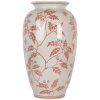 Clayre & Eef 6CE2081 Vase Céramique Beige Rouge Ø 23 cm Hauteur 42 cm Style campagne