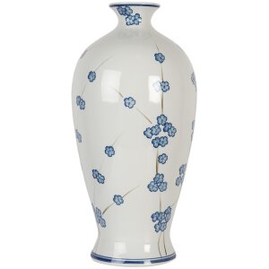 Clayre & Eef 6CE2086 Vase en céramique blanc...