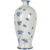 Clayre & Eef 6CE2086 Vase en céramique blanc bleu Ø 21x42 cm style campagnard