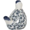 Clayre & Eef 6CE2092 Poulet Déco Figurine Vintage en céramique Blanc-Bleu 18x12x21 cm